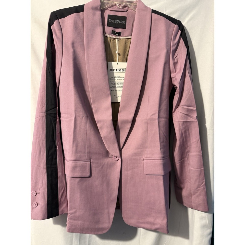 Wildfang Empower Colorblock Tux Blazer Mauve Black Womens  Med